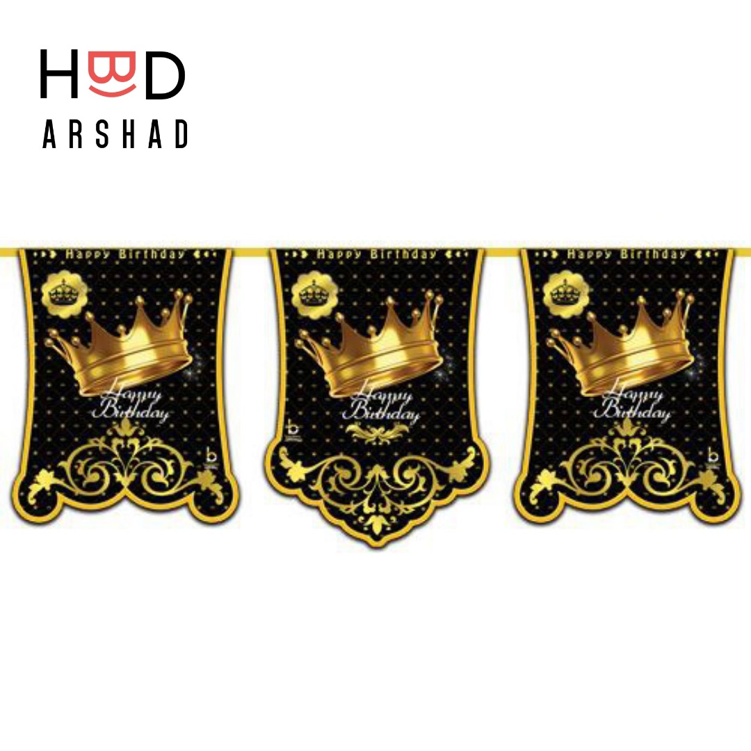 ریسه پرچم تم تاج مشکی